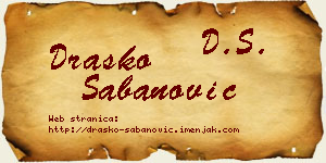 Draško Šabanović vizit kartica